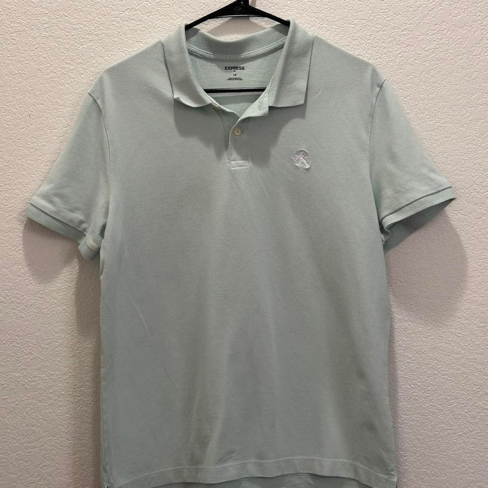 Express Men's Lion Logo Stretch Pique‎ Polo Shirt Size L